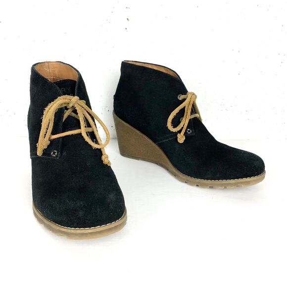 Sperry Womens Stella Prow Wedge Ankle Booties Black Suede Lace Up Chukka Size 10 - Picture 10 of 11